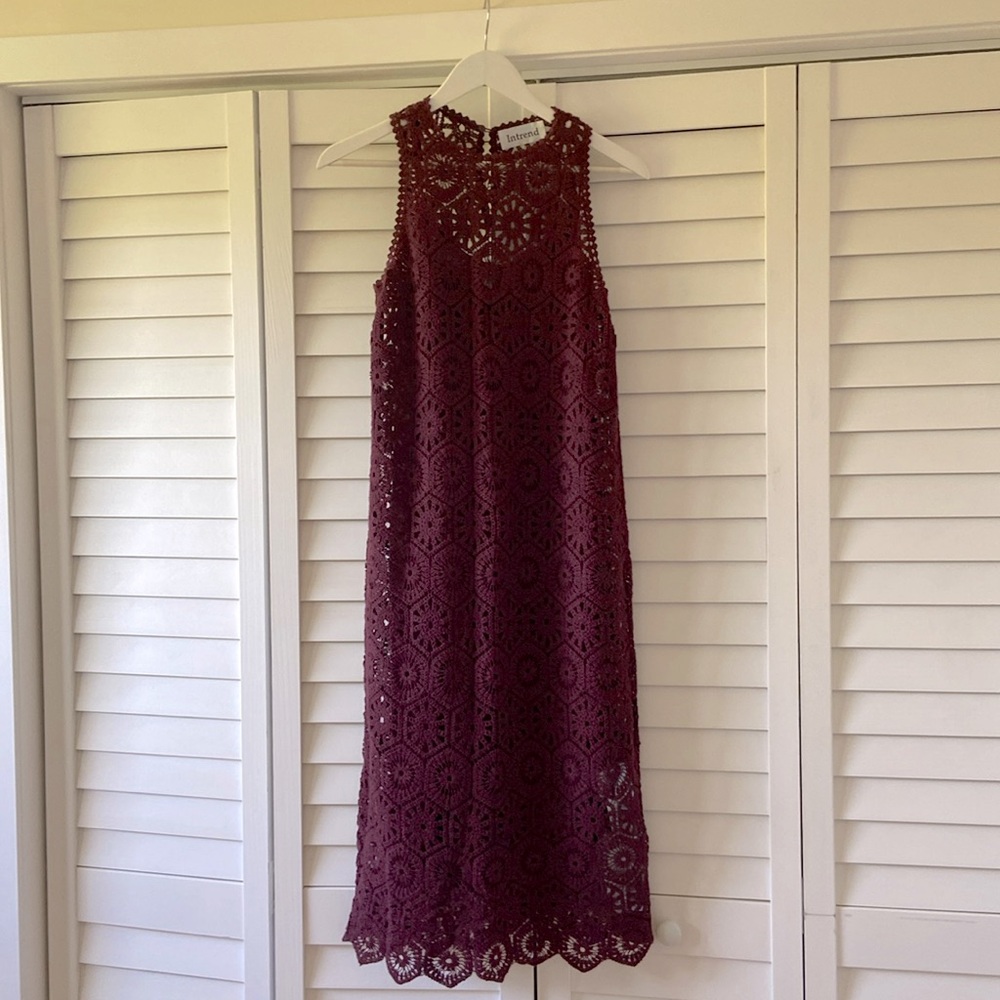 NWT Italian Crochet Midi Dress with Slip
